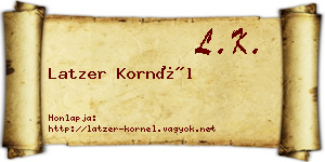 Latzer Kornél névjegykártya